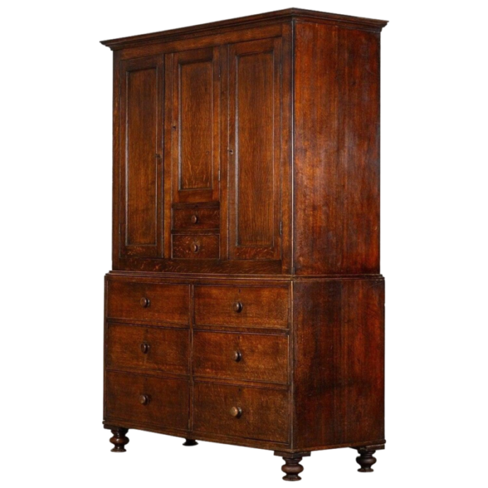 large georgian english oak linen press cupboard 1820s 1986