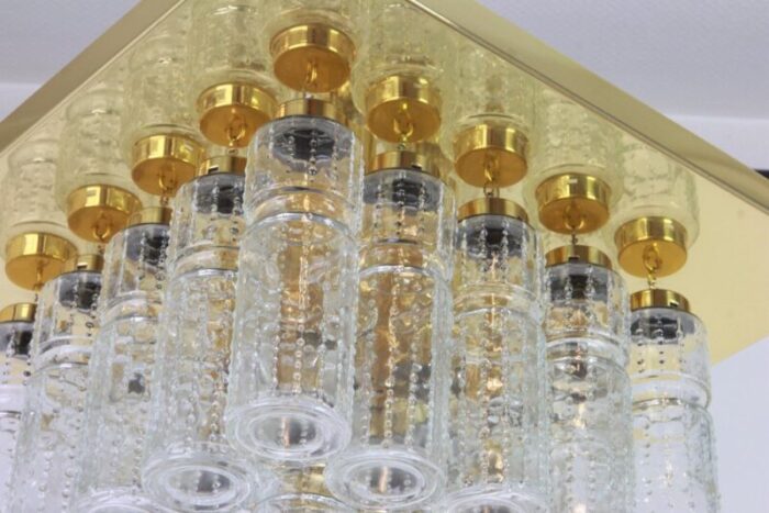 large german brass crystal glass chandelier from limburg 1960s 4