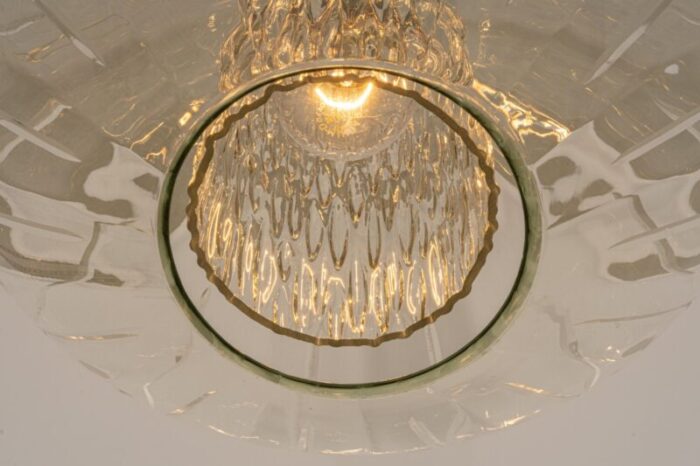 large german glass pendant light in tulipan form by cosack 1970s 8