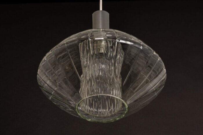 large german glass pendant light in tulipan form by cosack 1970s 9