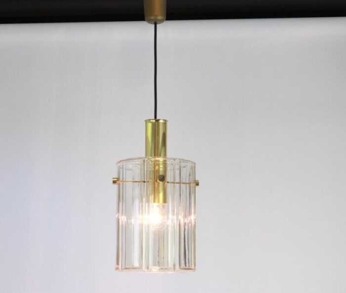 large german lantern pendant with glass shade from limburg 1960s 2