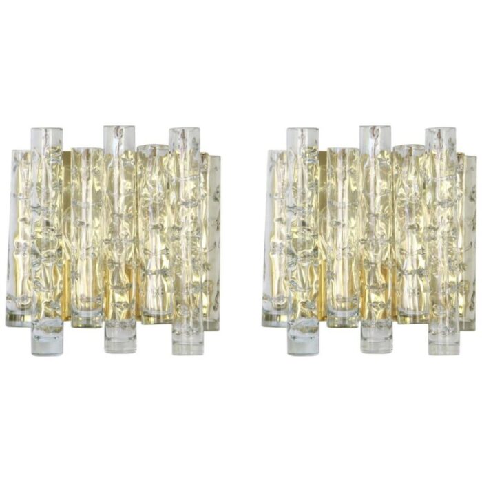 large german murano glass wall sconces from doria 1960s set of 2 1