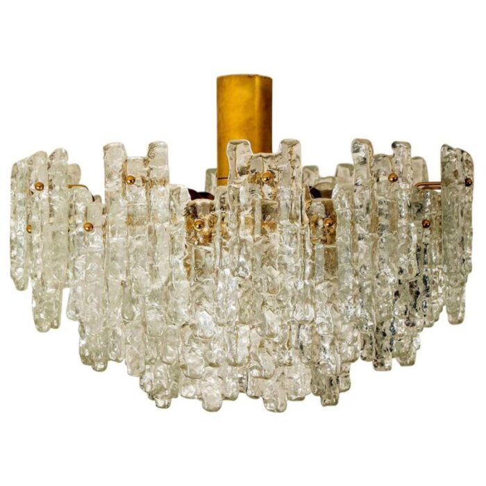 large glass flush mount chandeliers by j t kalmar 1960s 2