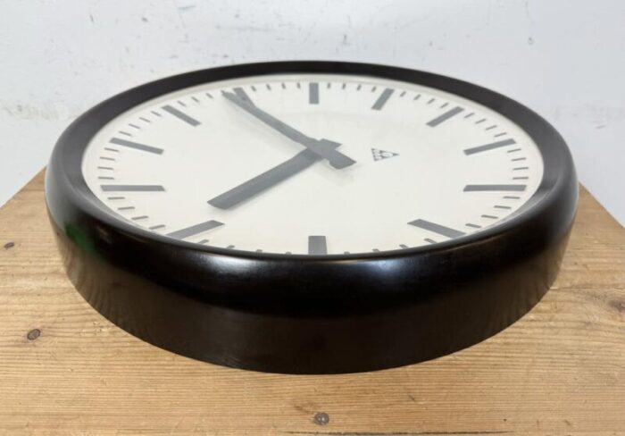 large industrial bakelite factory wall clock from pragotron 1960s 6918