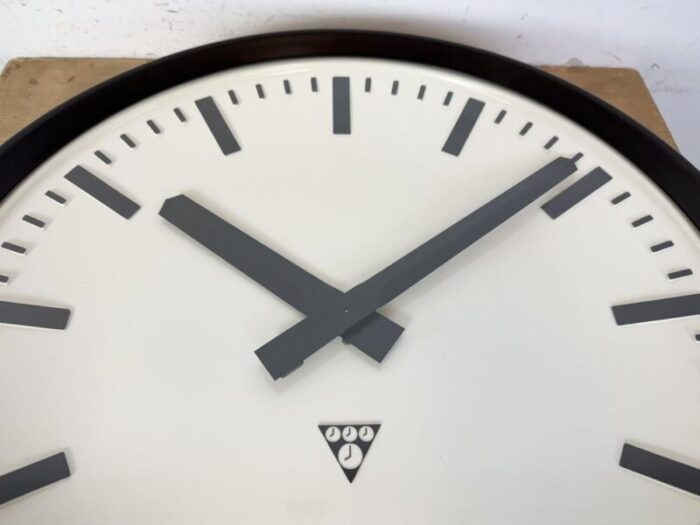 large industrial bakelite factory wall clock from pragotron 1960s 7385