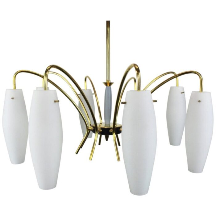 large italian glass sunburst chandelier 1950s 1