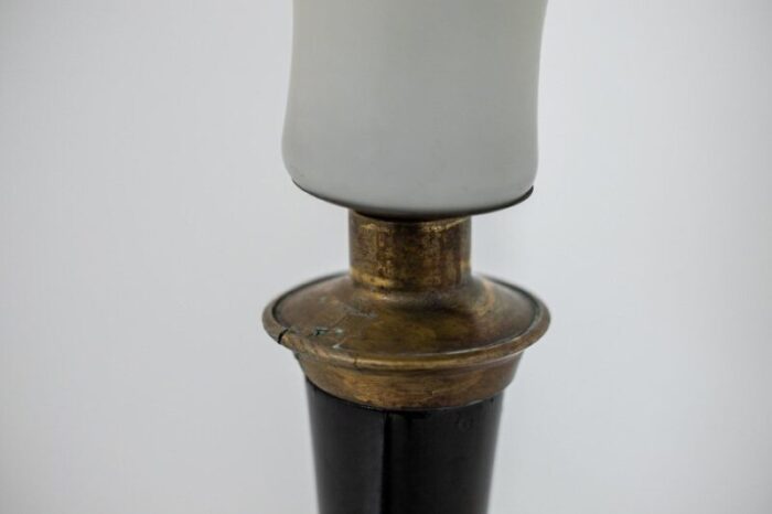 large italian opal glass and wood and brass table lamp 6