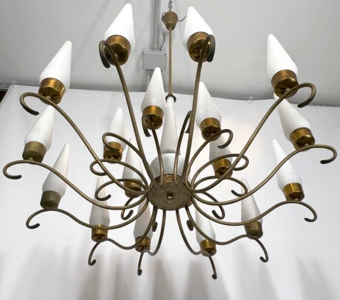 large mid century monza 18 light chandelier from arredoluce 1950s 3