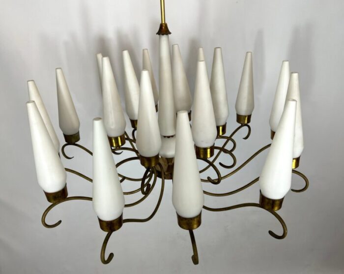 large mid century monza 18 light chandelier from arredoluce 1950s 5