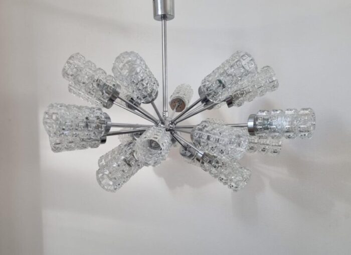 large mid century space age chrome sputnik light 1970s 3