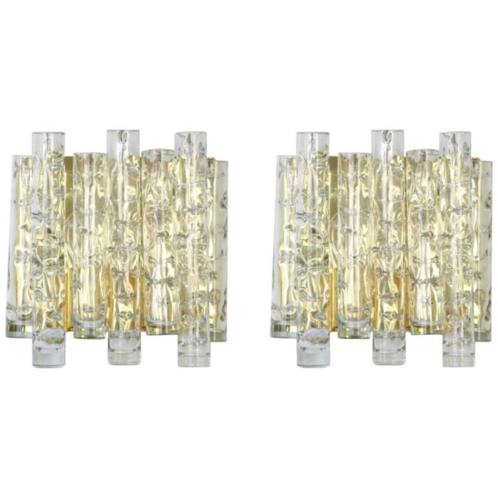 large murano glass wall sconces by doria germany 1960s set of 2 1