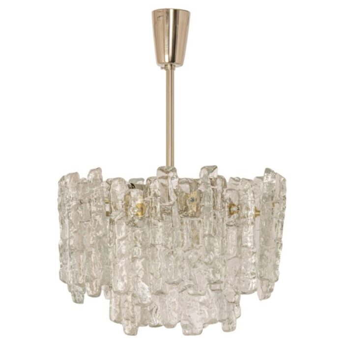 large murano ice glass chandelier from kalmar austria 1960s 1 1