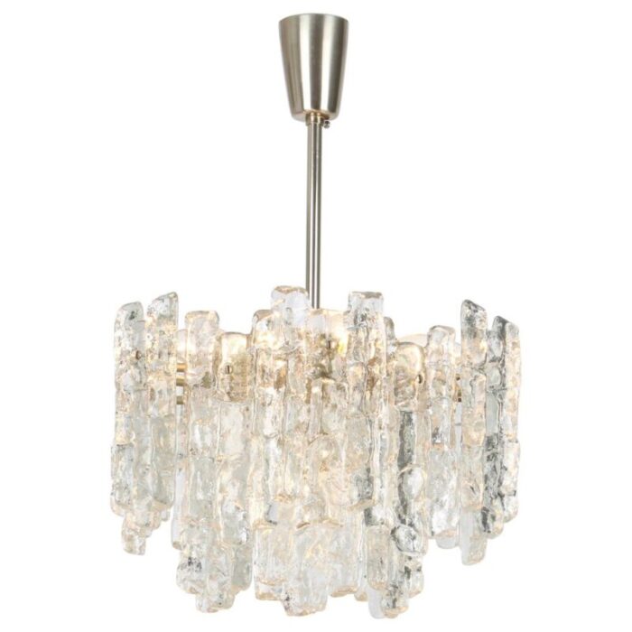 large murano ice glass chandelier from kalmar austria 1960s 1 2