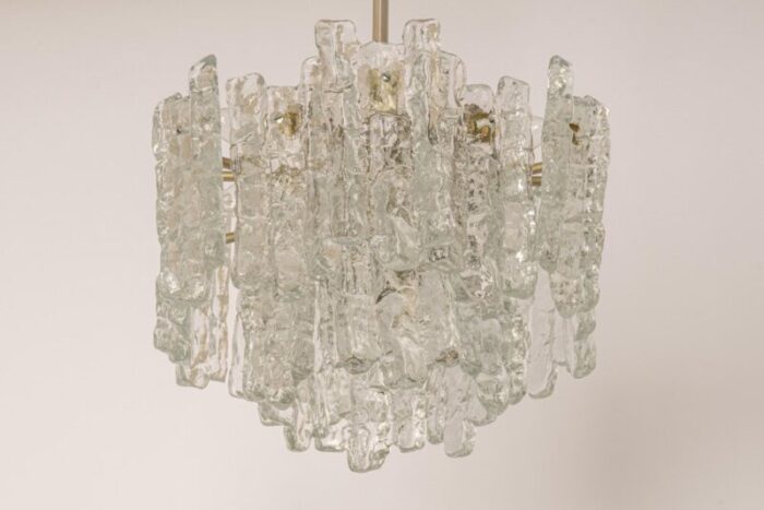 large murano ice glass chandelier from kalmar austria 1960s 10