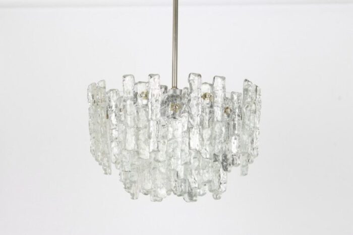 large murano ice glass chandelier from kalmar austria 1960s 11