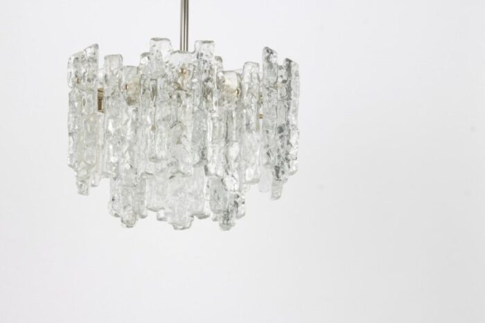 large murano ice glass chandelier from kalmar austria 1960s 2 2