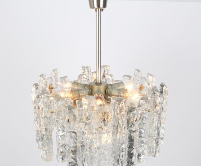 large murano ice glass chandelier from kalmar austria 1960s 4 2