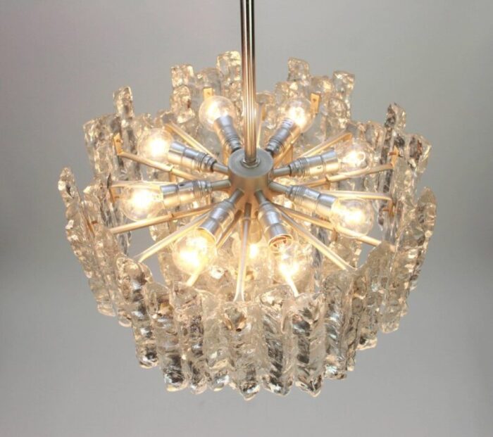 large murano ice glass chandelier from kalmar austria 1960s 4