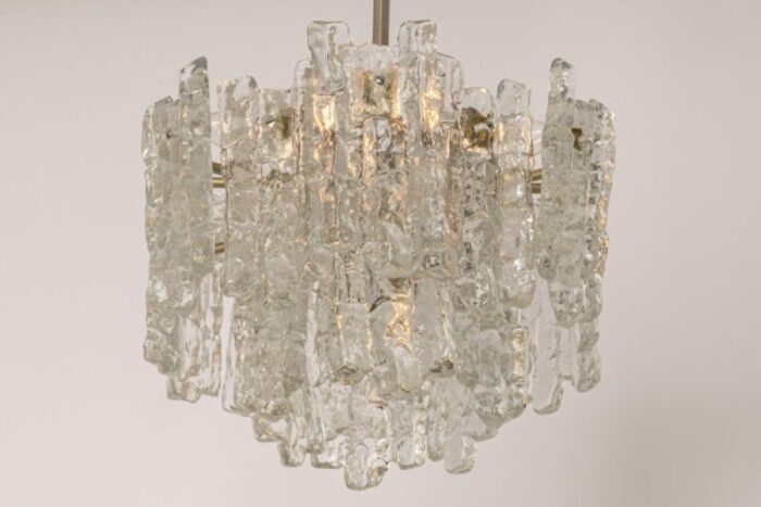 large murano ice glass chandelier from kalmar austria 1960s 5 1