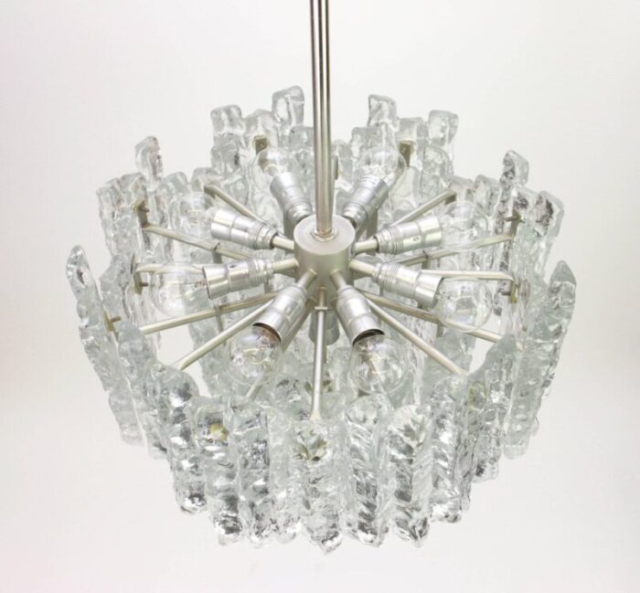 large murano ice glass chandelier from kalmar austria 1960s 7