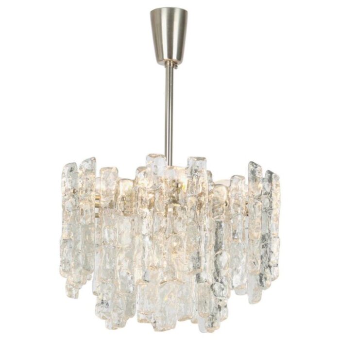 large murano ice glass chandelier from kalmar austria 1960s 8 1