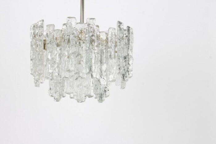 large murano ice glass chandelier from kalmar austria 1960s 9