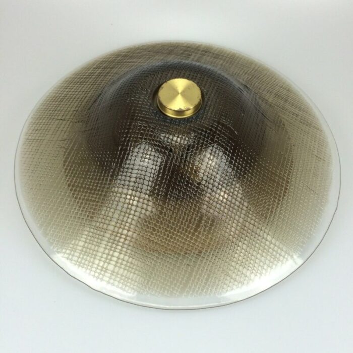 large space age ceiling lamp in glass from peill putzler 1970s 2