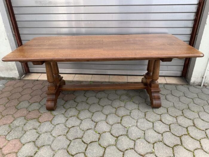 large spanish oak dining table 1940s 4597