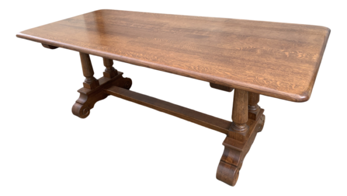 large spanish oak dining table 1940s 4864