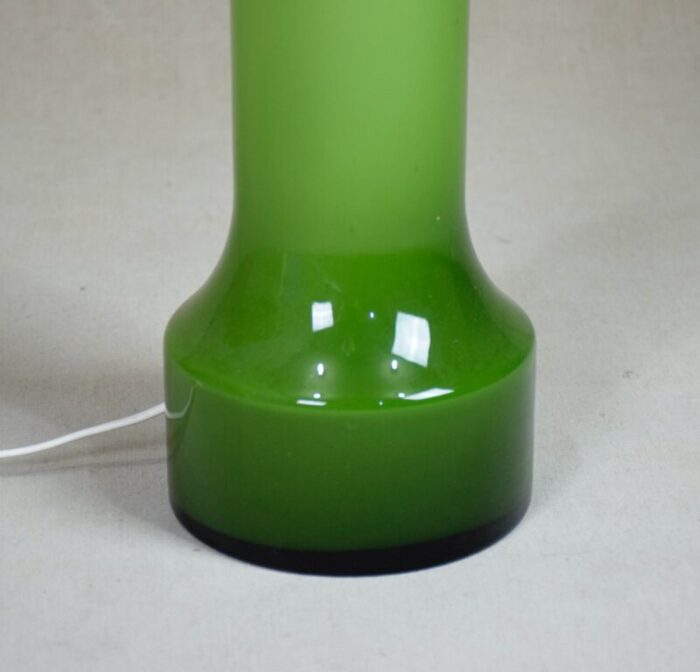 large swedish glass table lamp with original shade 1960s 5