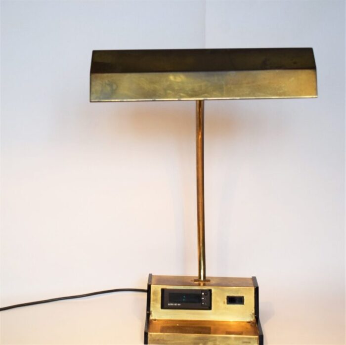 large table lamp with clock 1960s 1