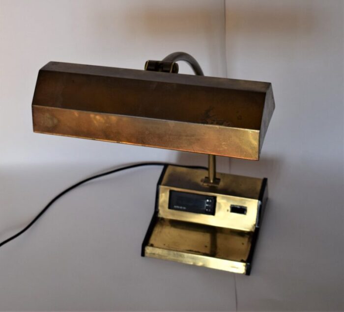 large table lamp with clock 1960s 4