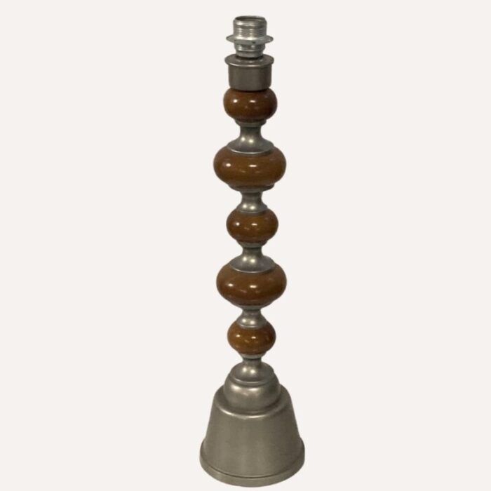 large teak zinc table lamp denmark 1970s 7