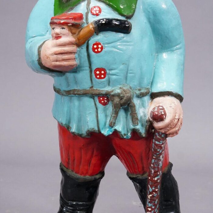 large terracotta garden gnome with pipe germany ca 1920s 1427