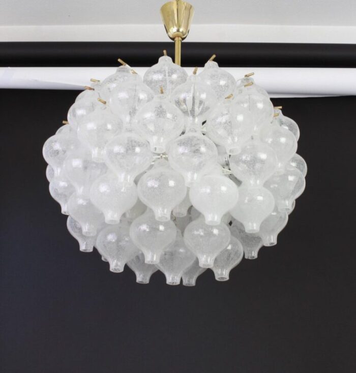 large tulip glass chandelier from kalmar austria 1960s 6