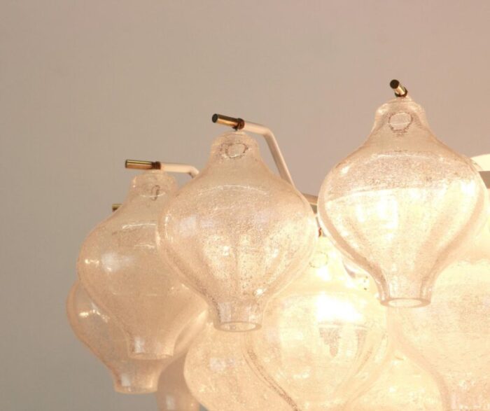 large tulipan glass chandelier from kalmar austria 1960s 14