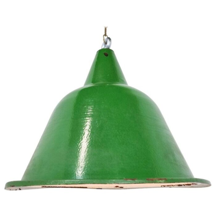 large vintage industrial green enamel pendant light 1960s 1