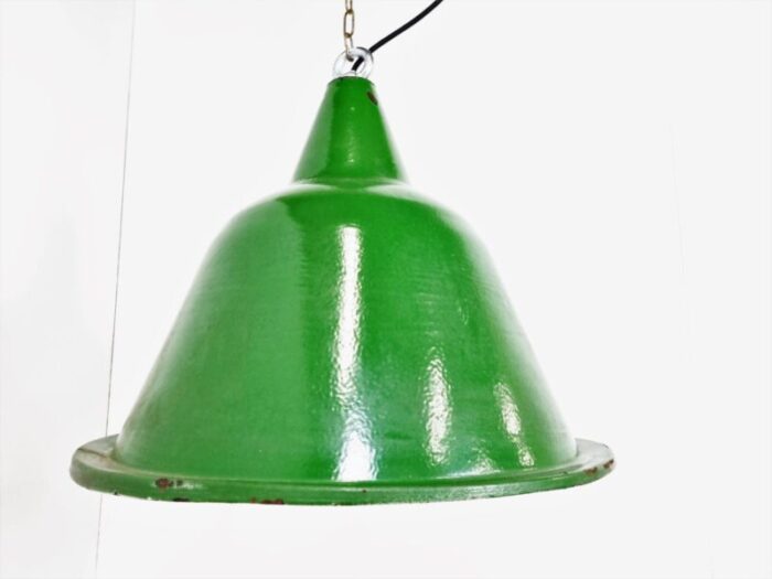 large vintage industrial green enamel pendant light 1960s 8