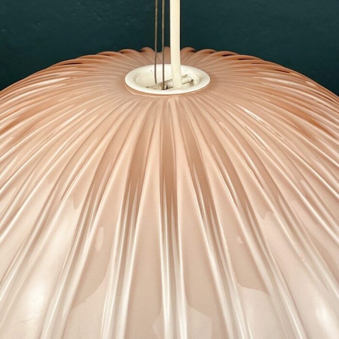 large vintage italian pink murano glass chandelier 1970s 5