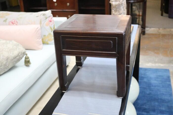 late 19th century black wood stool from japan 0282