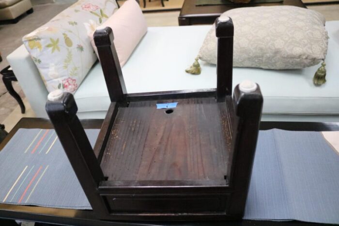 late 19th century black wood stool from japan 3213