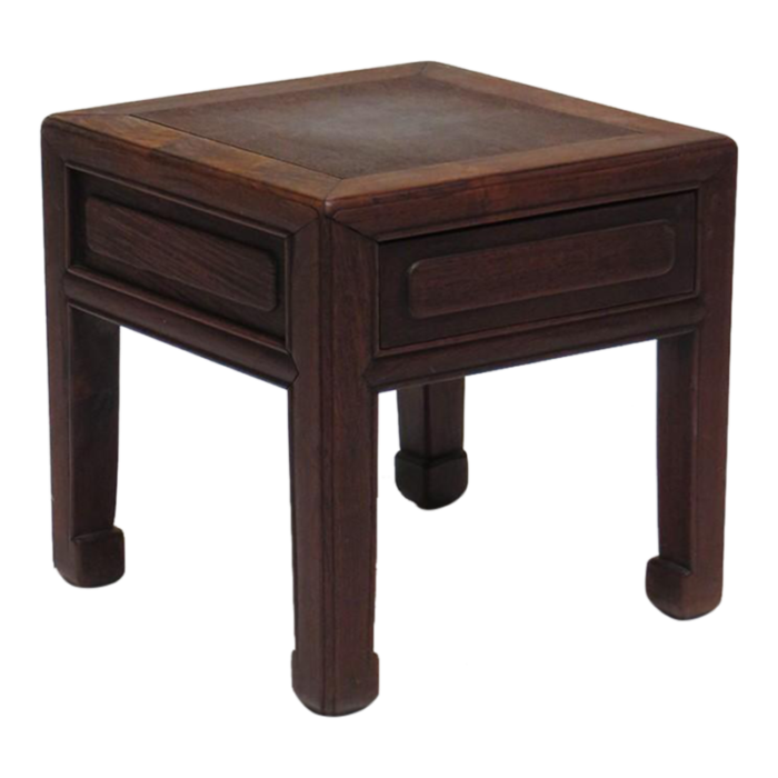 late 19th century black wood stool from japan 6092