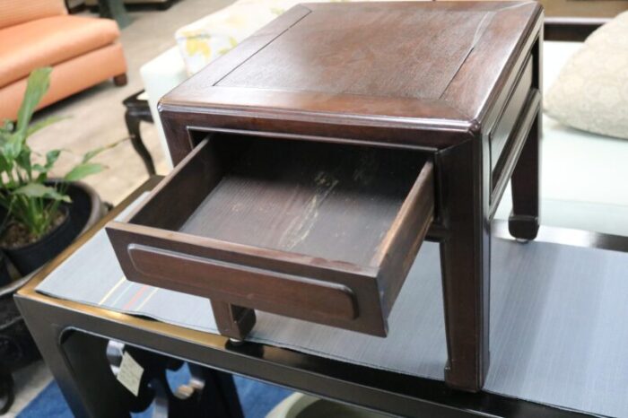 late 19th century black wood stool from japan 7432