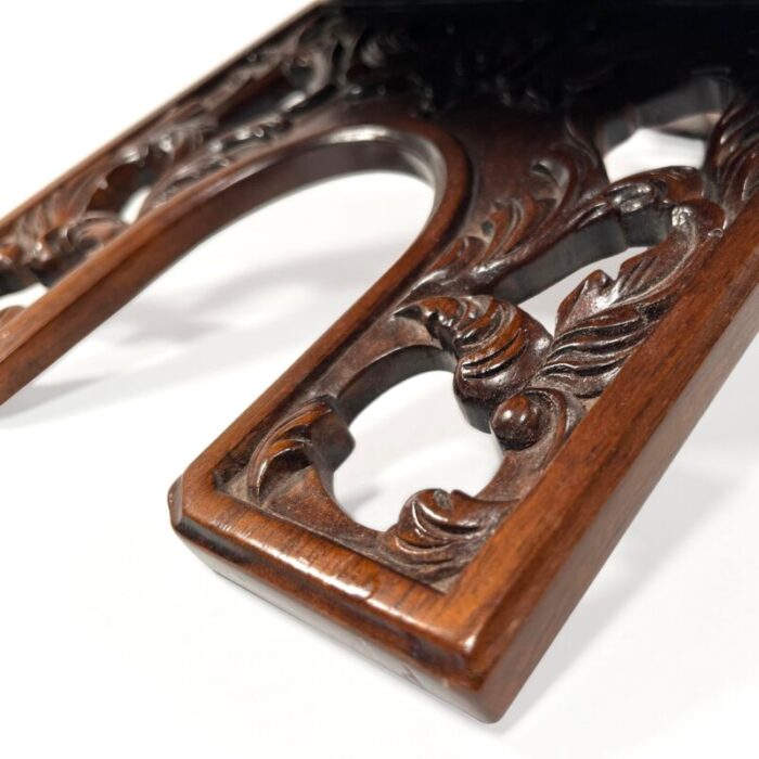 late 20th century folding carved wood bookstand 1092