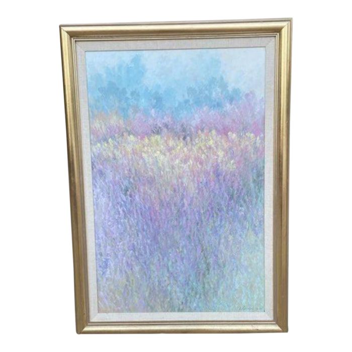 late 20th century framed impressionist painting wall art 6376