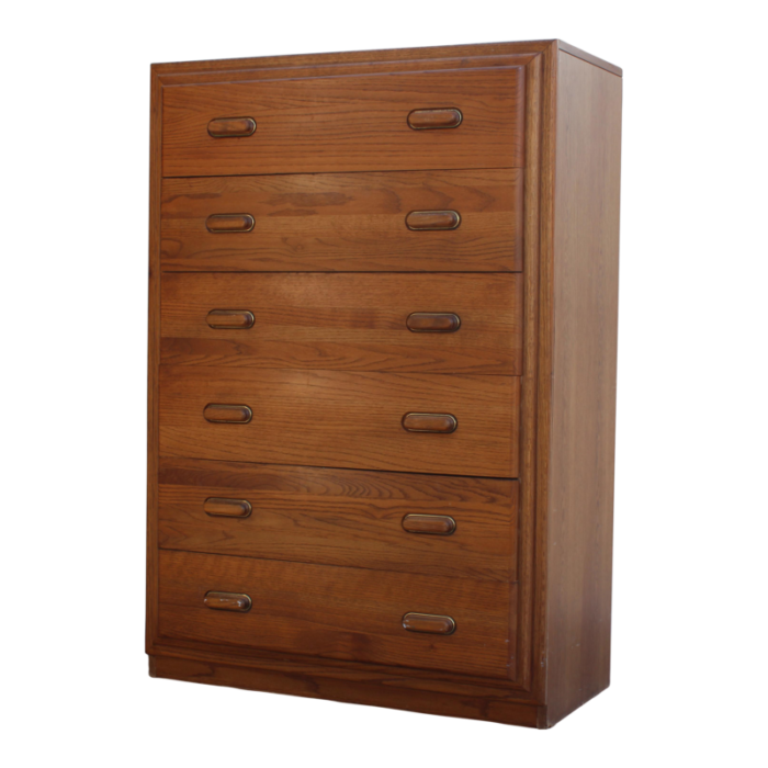 late 20th century mission style oak highboy 0347