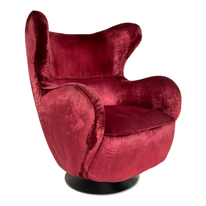 late 20th century vladimir kagan new york collection swivel chair with original upholstery 5103