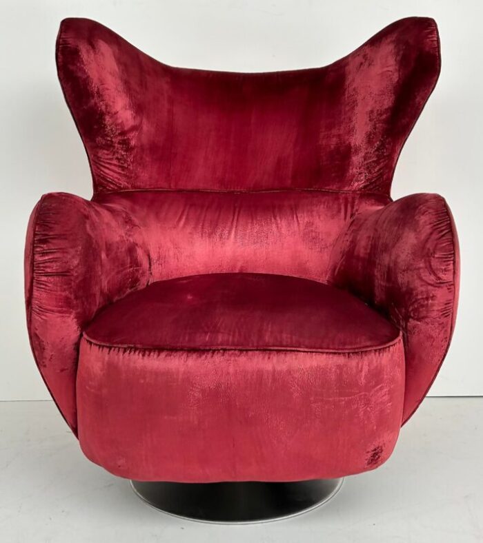 late 20th century vladimir kagan new york collection swivel chair with original upholstery 9744