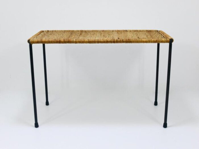 long side table in rattan and wicker attributed to carl aubock austria 1950s 0486