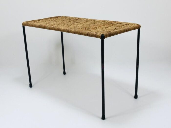 long side table in rattan and wicker attributed to carl aubock austria 1950s 2153